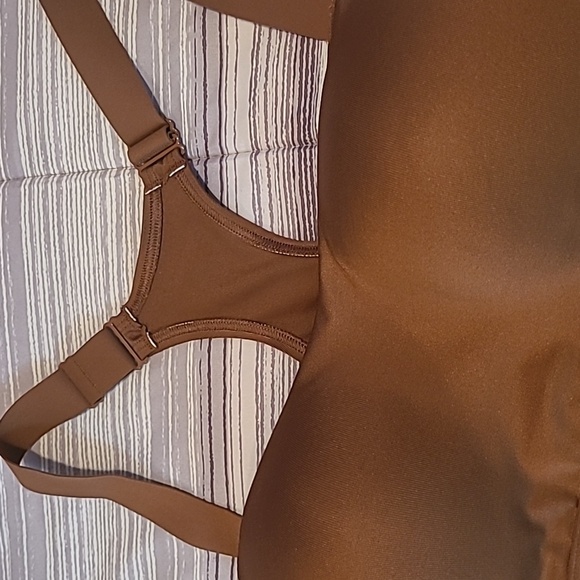 Victoria's Secret PINK Active Ultimate Push-up Racerback Sports Bra Brown XL - Picture 3 of 10
